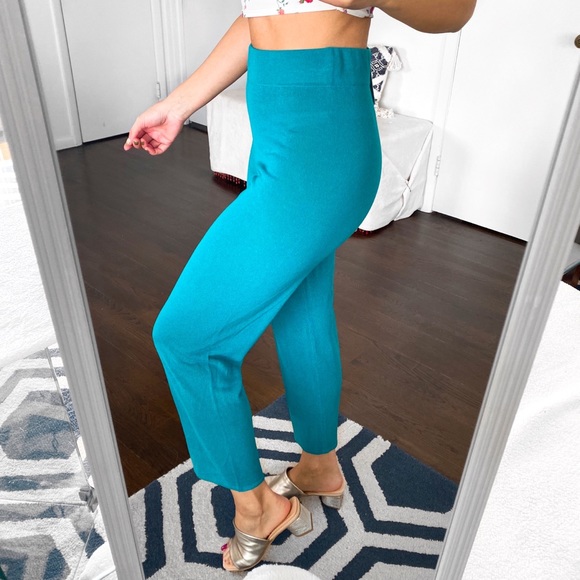 🦋 ZARA BOHO TEAL BLUE HIGH WAIST SHEER BEACH PANTS! - Picture 4 of 10